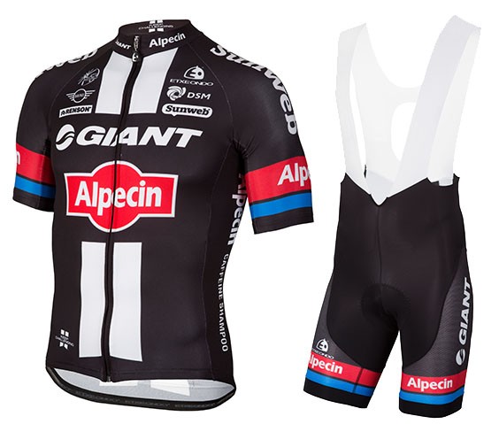 2016 Maillot Giant Tirantes Mangas Cortas Negro Y Rojo